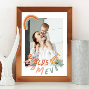 moderne Vintage-Foto-Regenbogen-Weltbeste-Mutter-a Poster