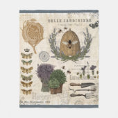 Moderne Vintage französische Bauernblume Fleecedecke (Vorderseite)