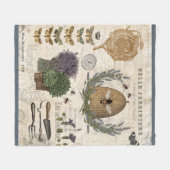 Moderne Vintage französische Bauernblume Fleecedecke (Vorderseite (Horizontal))