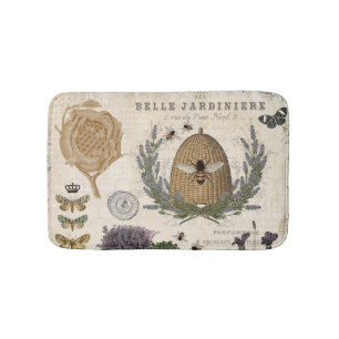 Moderne Vintage französische Bauernblüte Badematte