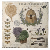 Moderne Vintage französische Bauernblüte Fliese (Vorderseite)