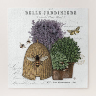 Moderne vintage französische Bauernhaus Biene Puzzle