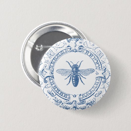 Moderne Vintage französische Bauernpflanze Button (Vorne & Hinten)