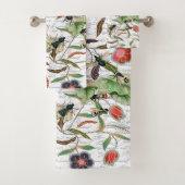 Moderne Vintage französische Bienen & Blume Badhandtuch Set (Insitu)