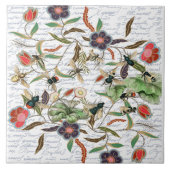 Moderne Vintage französische Bienen & Blume Fliese (Vorderseite)