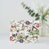 Moderne Vintage französische Bienen & Blume Postkarte (Stehend Vorderseite)