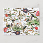 Moderne Vintage französische Bienen & Blume Postkarte (Vorderseite)