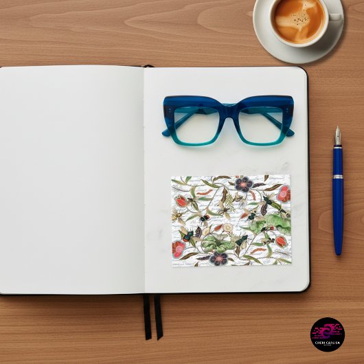 Moderne Vintage französische Bienen & Blume Postkarte