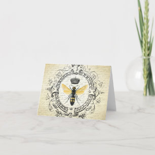 Moderne vintage französische Bienenkönigin Karte