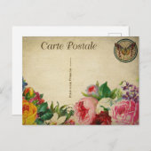 Moderne Vintage französische Collage Art Butterfly Postkarte (Vorne/Hinten)