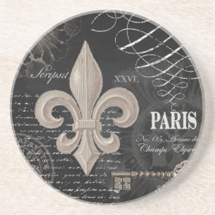 moderne vintage-französische Fleur de Lis Getränkeuntersetzer