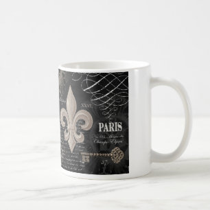 moderne vintage-französische Fleur de Lis Kaffeetasse