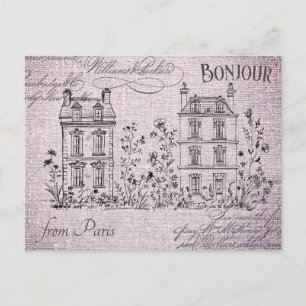 Moderne, Vintage französische Floralarchitektur Postkarte