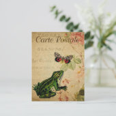 Moderne Vintage französische Froschhalterung Postk Postkarte (Stehend Vorderseite)