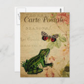 Moderne Vintage französische Froschhalterung Postk Postkarte (Vorne/Hinten)
