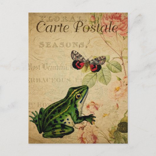 Moderne Vintage französische Froschhalterung Postk Postkarte (Vorderseite)