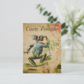 Moderne Vintage französische Froschhalterung Postk Postkarte (Stehend Vorderseite)