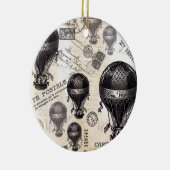 moderne Vintage französische Heißluftballone Keramik Ornament (Rechts)