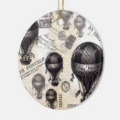 moderne Vintage französische Heißluftballone Keramik Ornament (Links)