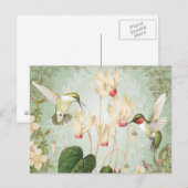 Moderne Vintage französische Hummingvögel Postkarte (Vorne/Hinten)