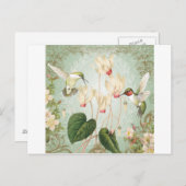 Moderne Vintage französische Hummingvögel Postkarte (Vorne/Hinten)