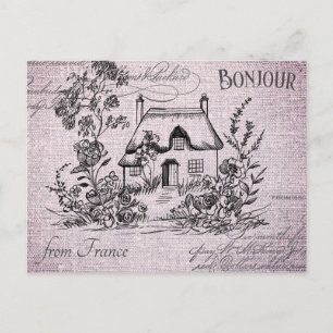 Moderne Vintage französische Hütte Postkarte