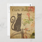Moderne Vintage französische Katzenkollektion Post Postkarte (Vorne/Hinten)