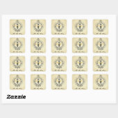 Moderne Vintage französische Königin-Aufkleber Quadratischer Aufkleber (Blatt)