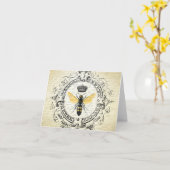 Moderne Vintage französische Königin Karte (Gelbe Blume)