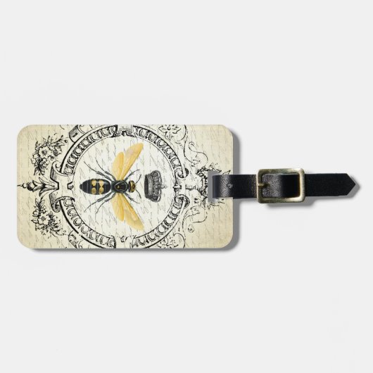 moderne Vintage französische Königinbiene Gepäckanhänger (Vorderseite horizontal)