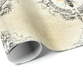 Moderne Vintage französische Königinbiene Geschenkpapier (Rolleneckpunkt)