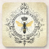 Moderne Vintage französische Königinbiene Getränkeuntersetzer (Vorderseite)