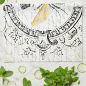 MODERNE VINTAGE französische Königinbiene Küchentuch (Gefaltet)