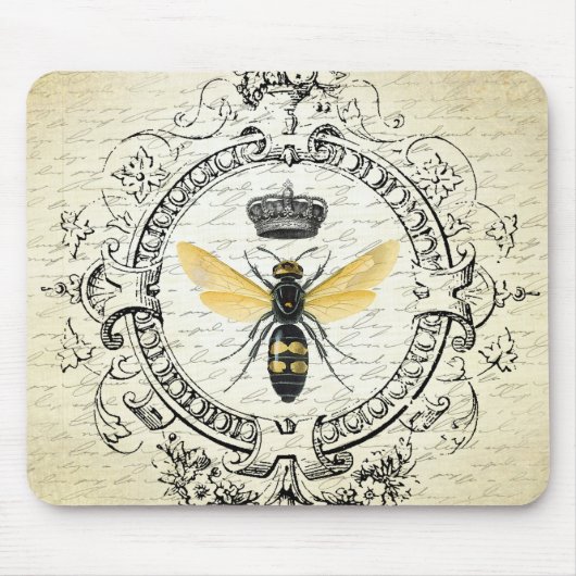 Moderne Vintage französische Königinbiene Mousepad (Vorne)