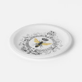 MODERNE VINTAGE französische Königinbiene Pappteller (Schrägansicht)