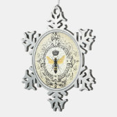 moderne Vintage französische Königinbiene Schneeflocken Zinn-Ornament (Rechts)