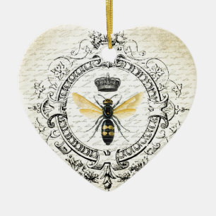 MODERNE VINTAGE französische Königinnenbiene Keramik Ornament