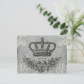 moderne Vintage französische Krone Postkarte (Stehend Vorderseite)