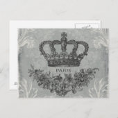 moderne Vintage französische Krone Postkarte (Vorne/Hinten)
