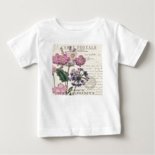 moderne vintage-französische lavendelblüten baby t-shirt