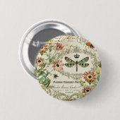 Moderne Vintage französische Libelle Button (Vorne & Hinten)