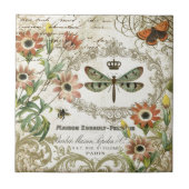 Moderne Vintage französische Libelle Fliese (Vorderseite)