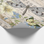 moderne Vintage französische Libelle Geschenkpapier (Ecke)