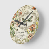 Moderne Vintage französische Libelle Runde Wanduhr (Winkel)