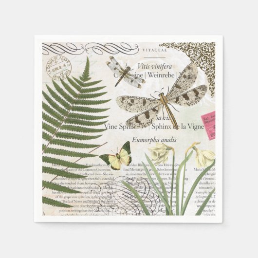 moderne vintage französische Libelle Serviette (Vorderseite)