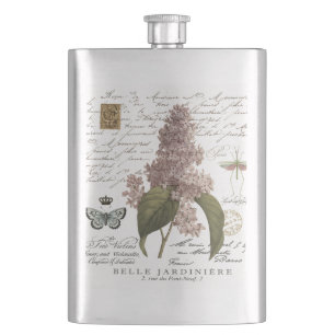 moderne Vintage französische Lilacs Flachmann
