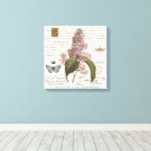 moderne Vintage französische Lilacs Leinwanddruck (Insitu (Holzboden))
