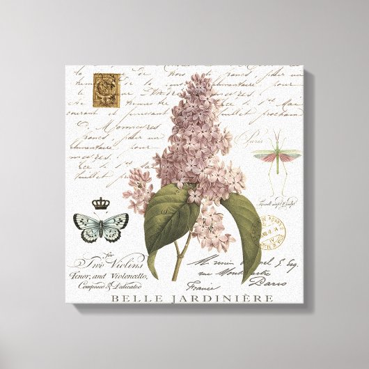 moderne Vintage französische Lilacs Leinwanddruck (Vorderseite)