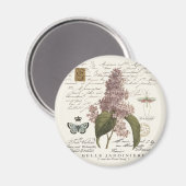 moderne Vintage französische Lilacs Magnet (Vorderseite/Rückseite)