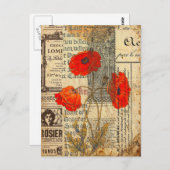 Moderne Vintage französische Mohnsammlungen Postkarte (Vorne/Hinten)